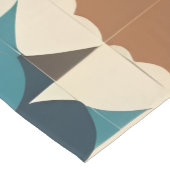Dark Blue, Teal, Brown, and Tan Geometric Pattern ショートテーブルランナー (コーナー)