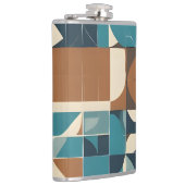 Dark Blue, Teal, Brown, and Tan Geometric Pattern フラスク (右)