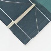 Dark Blue, Teal, Brown, and Tan Geometric Pattern フリースブランケット (角)