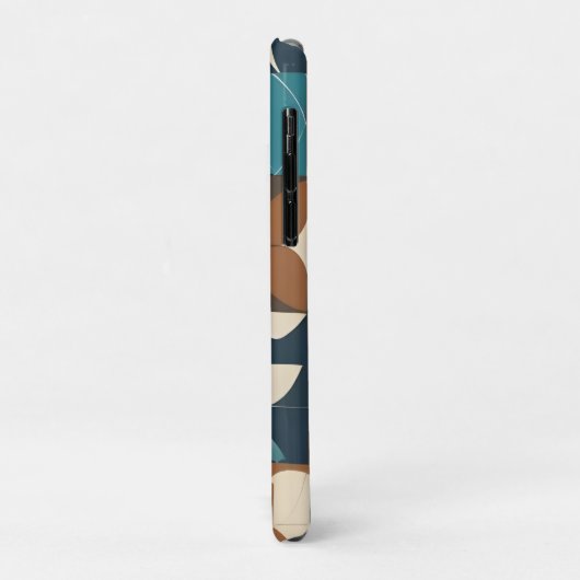 Dark Blue, Teal, Brown, and Tan Geometric Pattern Case-Mate iPhoneケース (裏面/左)