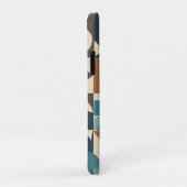 Dark Blue, Teal, Brown, and Tan Geometric Pattern Case-Mate iPhoneケース (裏面/右)