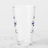 Dark Blue Text Bachelor Party Glass Cup タンブラーグラス (左)