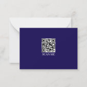  Dark Blue three Border Monogram Note Card ノートカード (裏面)