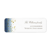 dark blue watercolor simulated gold glitter label ラベル (正面)