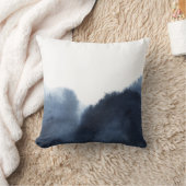 Dark Blue Watercolor soft クッション (ブランケット)