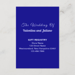 Dark Blue Wedding Gift Registry Portrait エンクロージャーカード