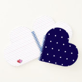 Dark Blue with White Dot Style Heart Shaped ノートブック (内部)