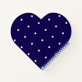 Dark Blue with White Dot Style Heart Shaped ノートブック (裏面)