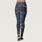 Dark blue Women Leggings with Gold Veins レギンス (裏面)