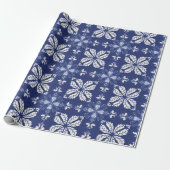dark blue wrapping paper with a white butterfly ラッピングペーパー (アンロールド)