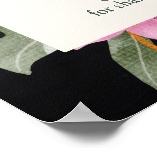 Dark Blush Pink Lily Arched Wedding Welcome ポスター (角)