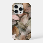 Dark Boho Botanical Leaf Neutral abstract iPhoneケース (裏面)