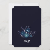 Dark Boho Moody Blue Floral Wedding 招待状 (裏面)