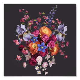 Dark Botanical Bloom フォトプリント