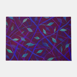 Dark Botanical Burgundy Jewel Tone Foliage  ドアマット