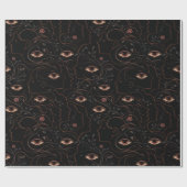 Dark Botanical Faces Wrapping Paper ラッピングペーパー (フラット)