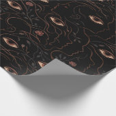 Dark Botanical Faces Wrapping Paper ラッピングペーパー (角)