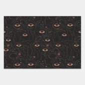 Dark Botanical Faces Wrapping Paper Set ラッピングペーパーシート (正面2)