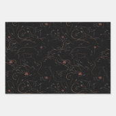 Dark Botanical Faces Wrapping Paper Set ラッピングペーパーシート (正面)