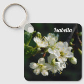 Dark Botanical White Plum Blossom Acrylic Keychain キーホルダー (正面)