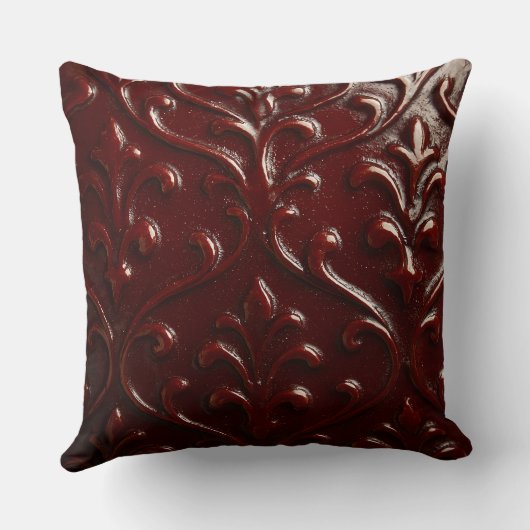  Dark brown embossed leather texture  クッション (裏面)