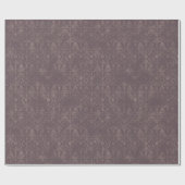 Dark Brown Floral Damask Wrapping Paper Roll ラッピングペーパー (フラット)