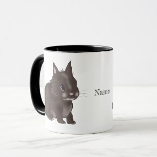 Dark brown lionhead bunny マグカップ