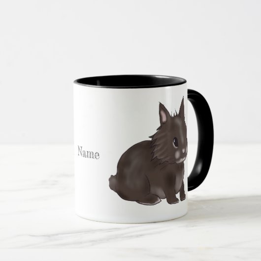 Dark brown lionhead bunny マグカップ (正面右)