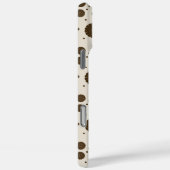 Dark Brown Micro Floral Beige Case-Mate iPhoneケース (裏面 / 右)