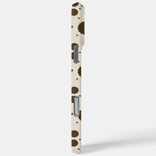 Dark Brown Micro Floral Beige Case-Mate iPhoneケース (裏面 / 右)