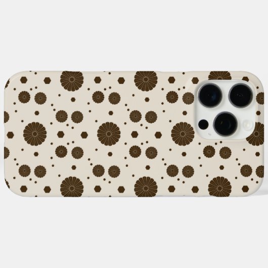 Dark Brown Micro Floral Beige Case-Mate iPhoneケース (裏面 (横))