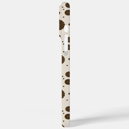 Dark Brown Micro Floral Beige Case-Mate iPhoneケース (裏面 / 左)