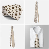 Dark Brown Micro Floral Beige Tie ネクタイ