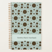 Dark Brown Micro Floral Sage Green プランナー手帳 (正面)