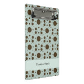 Dark Brown Micro Floral Sage Green ミニクリップボード (アングル)