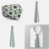 Dark Brown Micro Floral Sage Green Tie ネクタイ