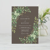 Dark Brown Moody Forest Wedding 招待状 (スタンド正面)