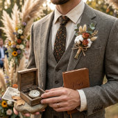 Dark Brown Oak Leaf Damask ネクタイ