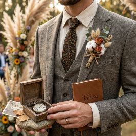 Dark Brown Oak Leaf Damask ネクタイ