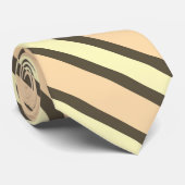 Dark Brown , Pale Orange And Yellow Stripes ネクタイ (ロール)