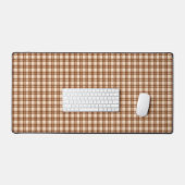 Dark Brown Plaid Pattern Desk mat デスクマット (キーボード&マウス)