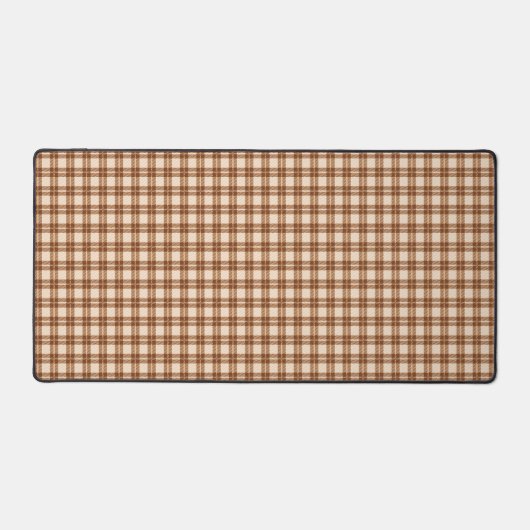 Dark Brown Plaid Pattern Desk mat デスクマット (正面)
