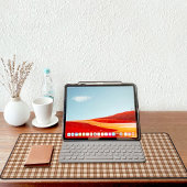 Dark Brown Plaid Pattern Desk mat デスクマット