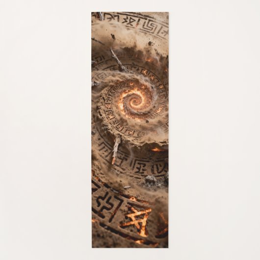 Dark brown runes swirled and intertwined ヨガマット (正面)