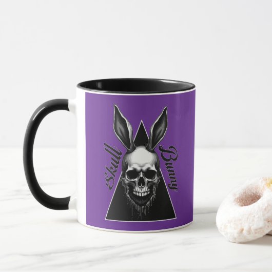 Dark Bunny – Gothic Easter Art - caneca マグカップ (ドーナツ)