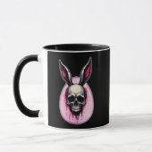 Dark Bunny Skull – Gothic Style - caneca マグカップ (左)