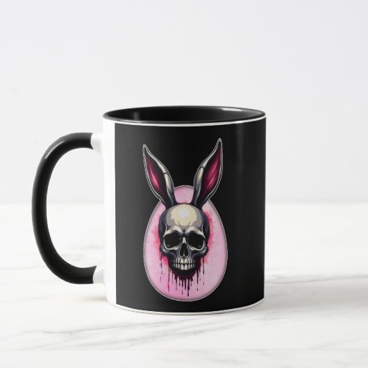 Dark Bunny Skull – Gothic Style - caneca マグカップ (左)