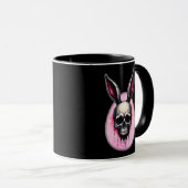 Dark Bunny Skull – Gothic Style - caneca マグカップ (正面右)