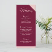 Dark Burgundy Light Pink - Heart Flat Menu メニュー (スタンド正面)