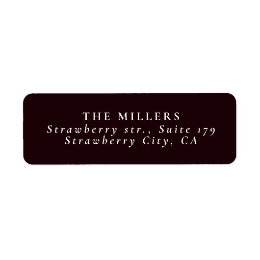 Dark Burgundy | Plain Burgundy returns address  ラベル (正面)